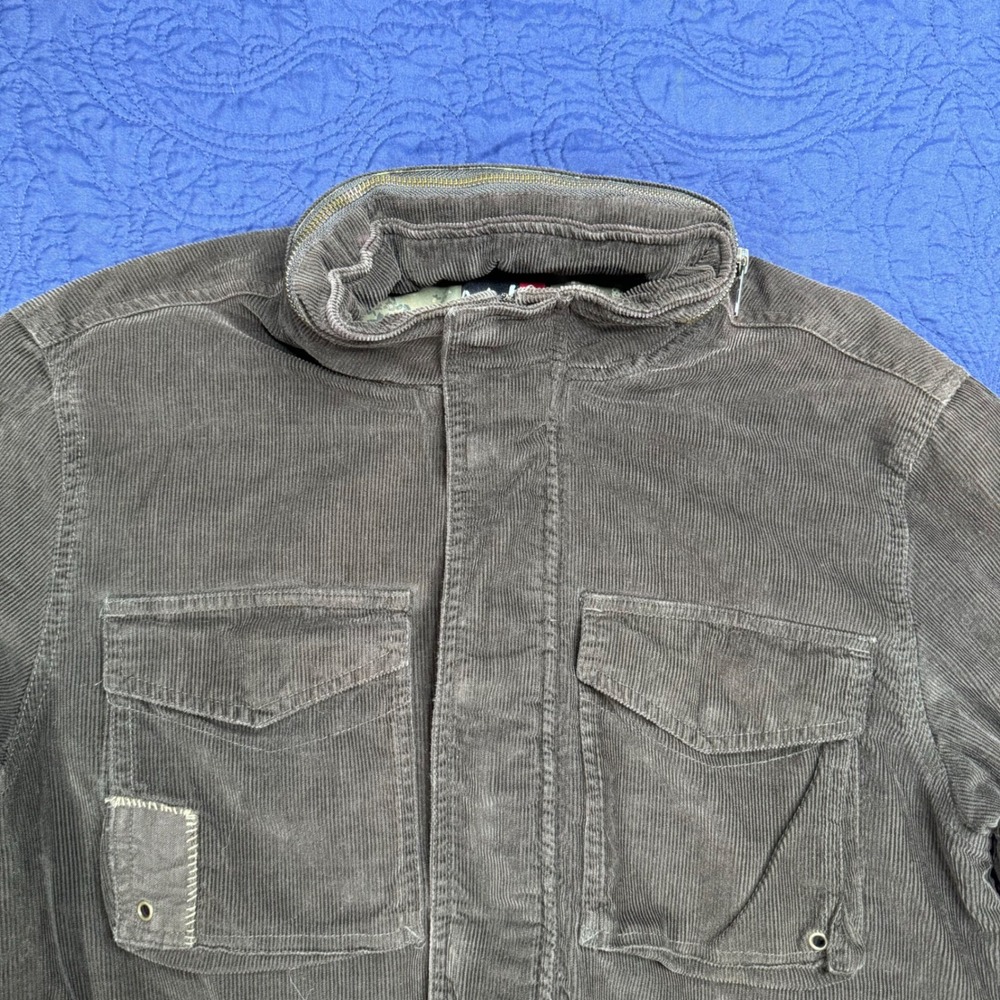 Quiksilver Corduroy Hooded Utility Jacket Women's S/P Embroidered Floral Patch - Picture 8 of 10